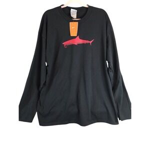 Vintage Nike Shark Center Long Sleeve Crew Neck Tshirt NWT Made in USA sz XL Y2K